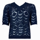 D.exterior Navy Blue Open-Knit Chevron T-Shirts Polos