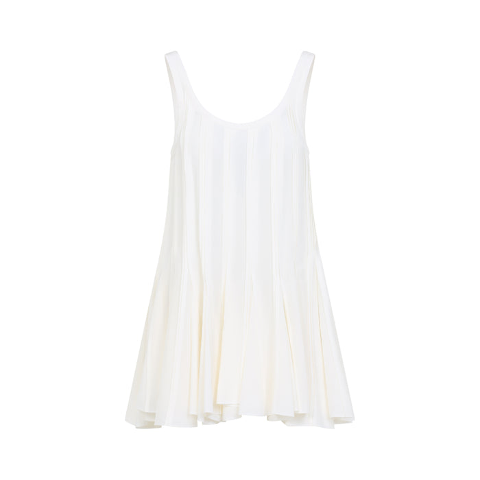 Carven Cream White Silk Pintuck Top