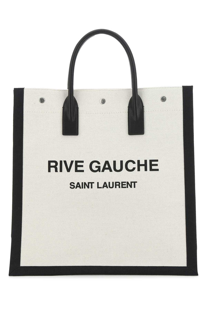 Saint Laurent Two-Tone Canvas Rive Gauche Shopping Bag