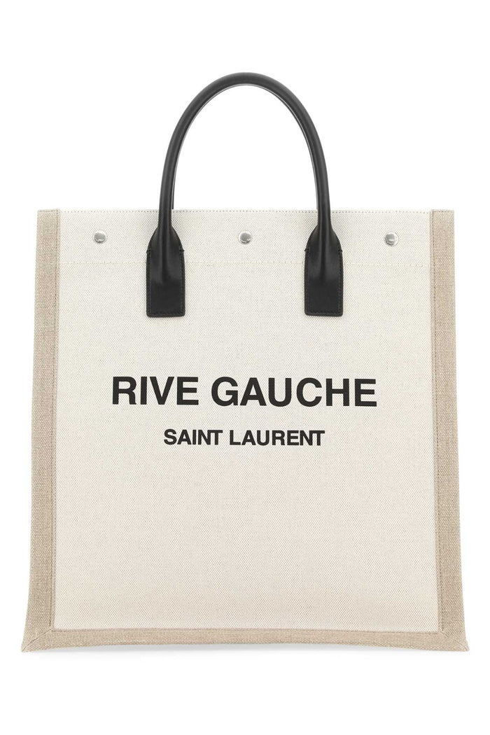Saint Laurent Two-Tone Canvas Rive Gauche Shopping Bag