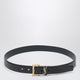 Saint Laurent Black Cassandre Belt In Grained Leather