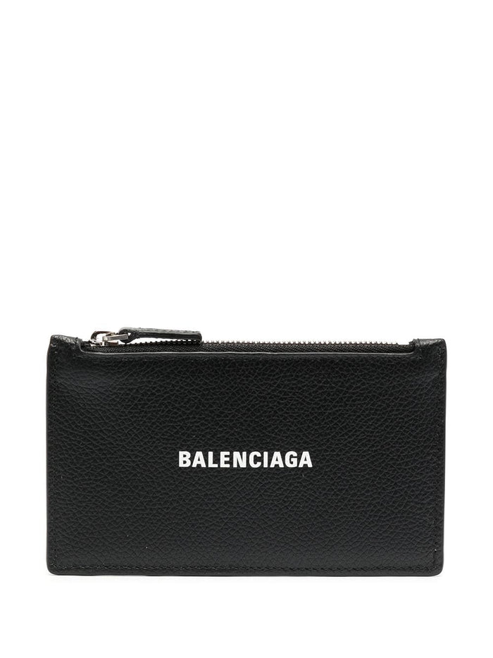 Balenciaga Logo Detail Leather Card Holder