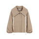 Co Beige Rolled Collar Cotton Jacket