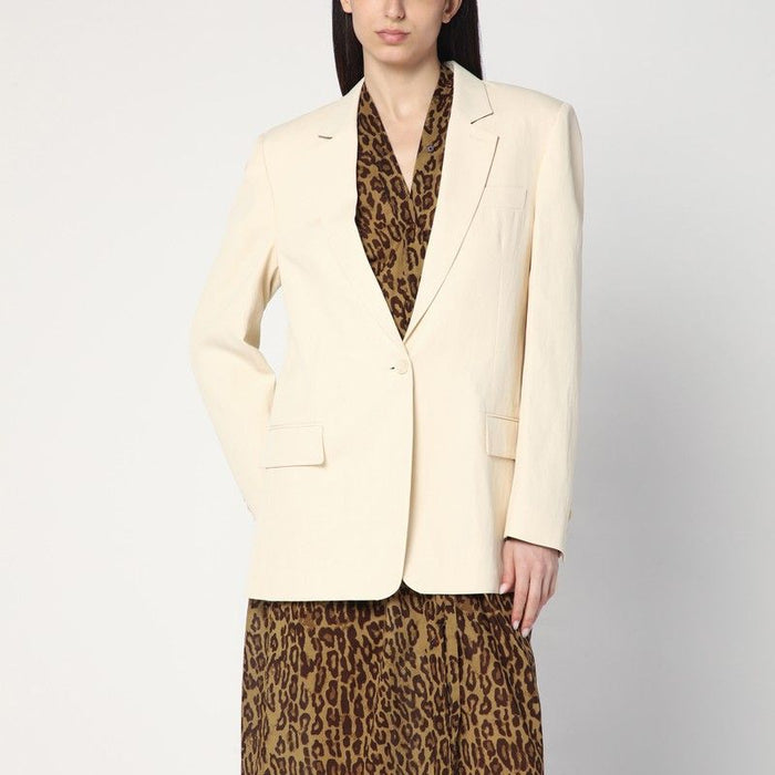 Stella Mccartney  Single-Breasted Jacket In Butter Colour