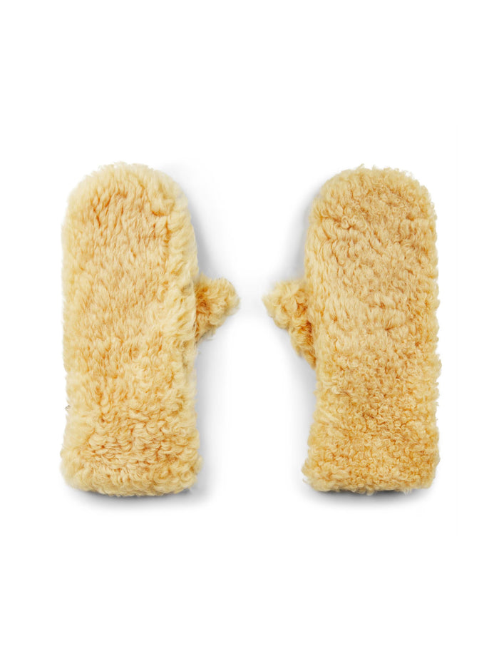 Bottega Veneta Teddy Shearling And Leather Logo Gloves