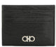 Ferragamo Black Leather Gancini Ornament Wallet