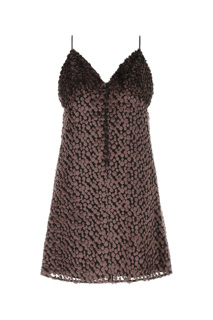 Saint Laurent Two-Tone Velvet Mini Dress