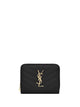 Saint Laurent Black Cassandre Quilted Compact Ziparound Wallet