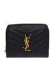 Saint Laurent Cassandre Matelassu00c9 Compact Zip Around Wallet In Grain De Poudre Leather