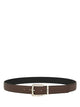 Ferragamo Two-Tone Reversible Belt With Tortoiseshell Resin Edge Buckle