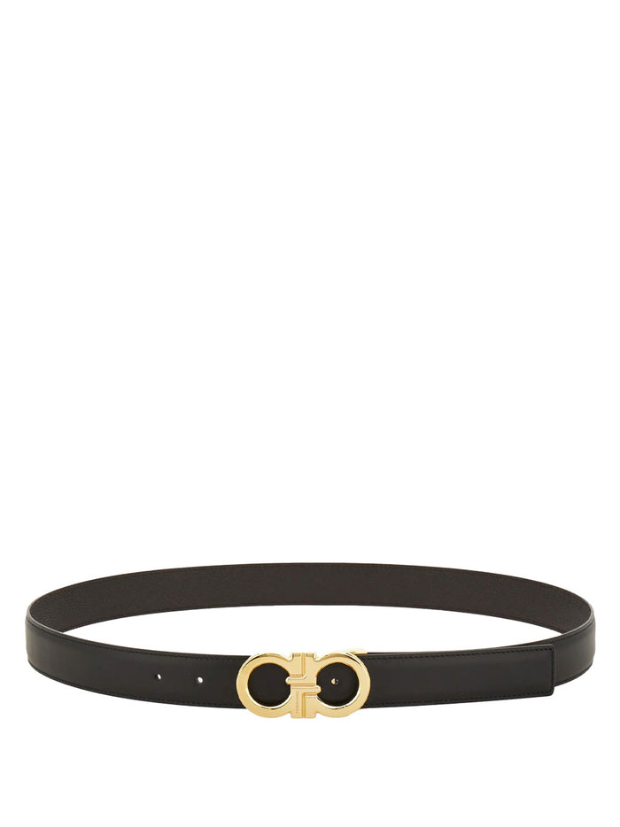 Ferragamo Grained Leather Reversible Gancini Belt