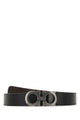 Ferragamo Black Leather Reversible Belt
