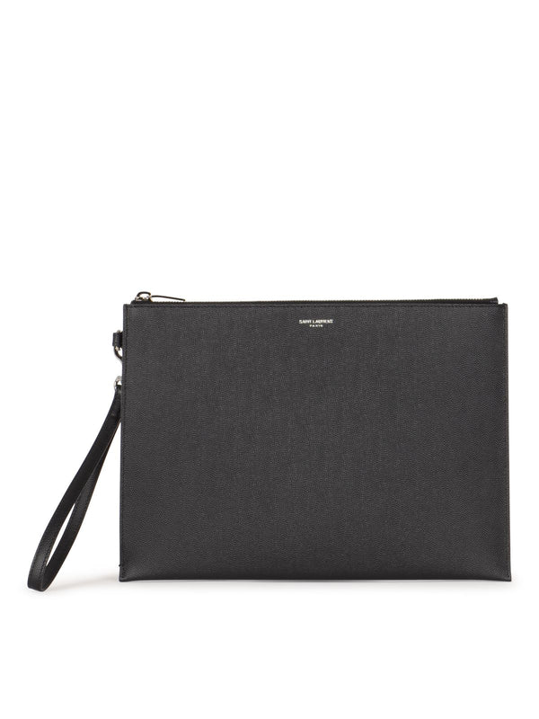 Saint Laurent Black Leather Pouch