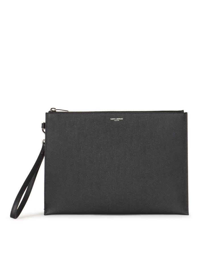 Saint Laurent Black Leather Pouch