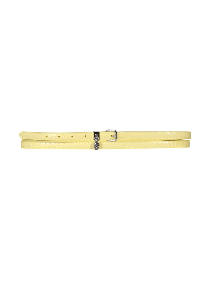 Alexander Mcqueen Double Belt With Skull And Pavè