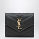 Saint Laurent Cassandre Matelassé Black Tri-Fold Wallet