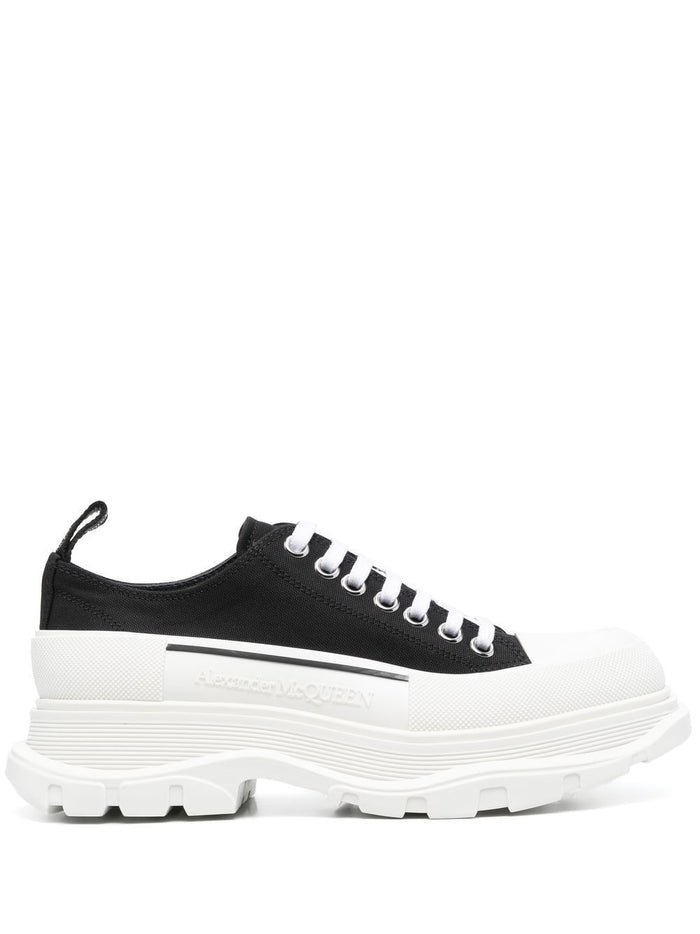 Alexander Mcqueen Black Canvas Tread Slick Sneakers