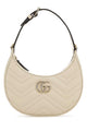 Gucci Ivory Leather Small Gg Marmont  Shoulder Bag