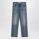 Valentino Washed Blue Jeans With Floral Fabric Trims
