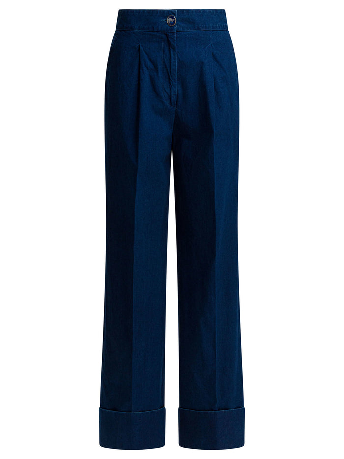 Valentino Wide-Leg Jeans With Pleats