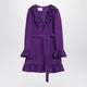 Valentino  Purple Wool And Silk Mini Dress