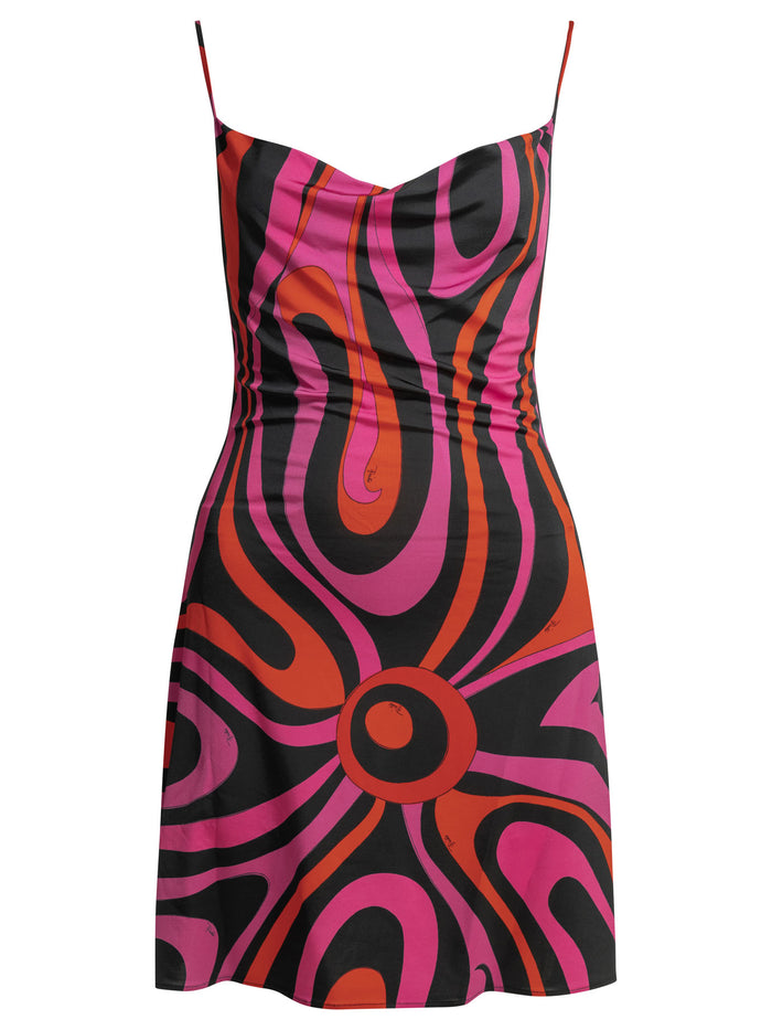 Emilio Pucci Marmo Fuchsia Viscose Elastane Short Dress