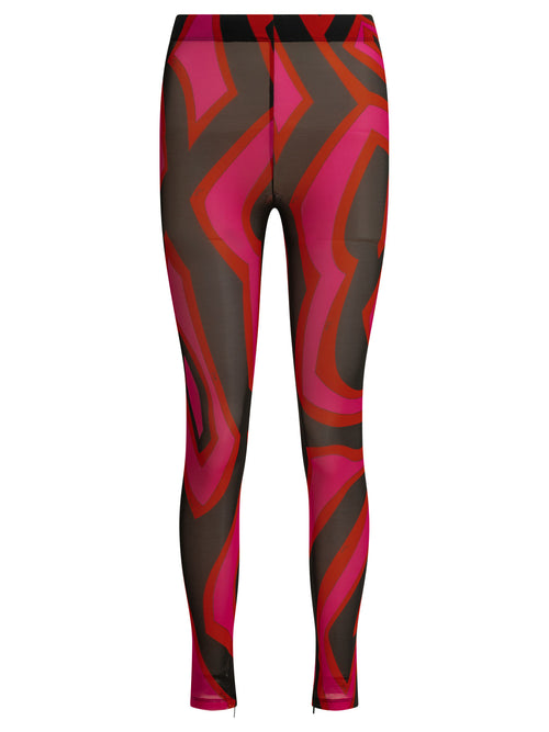 Emilio Pucci Marmo Red Polyamide Elastan Legging