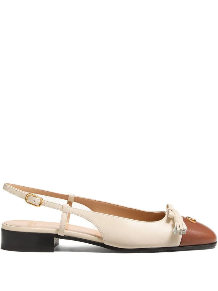 Valentino Garavani Two-Tone Leather Valet Du Roe Ballerinas
