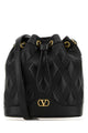 Valentino Garavani Black Nappa Leather Quiltie Bucket Bag
