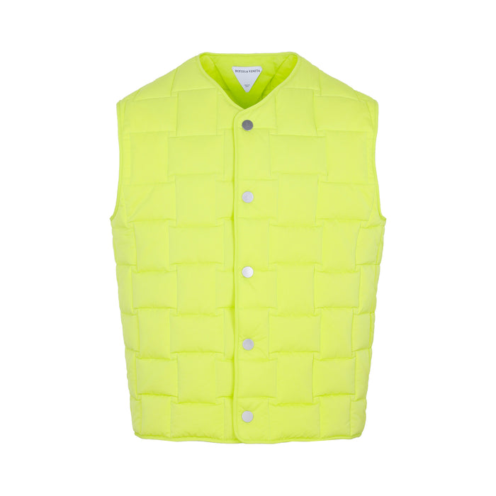 Bottega Veneta Fluo Yellow Nylon Padded Vest