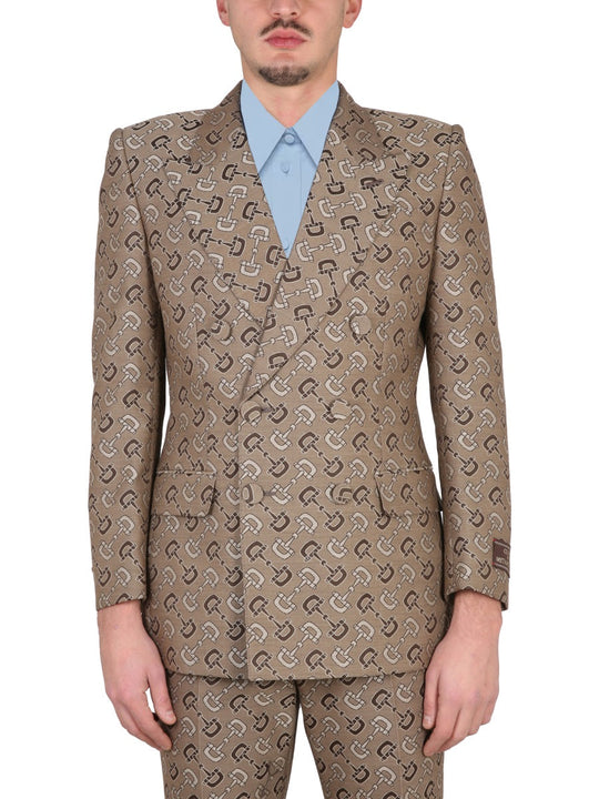 Gucci Maxi Clamp Pattern Cotton Jacket