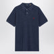 Polo Ralph Lauren Navy Mélange Cotton Custom Slimfit Polo Shirt