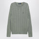 Polo Ralph Lauren Greygreen Cotton Cableknit Sweater