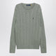 Polo Ralph Lauren Grey-Green Cotton Cable-Knit Sweater