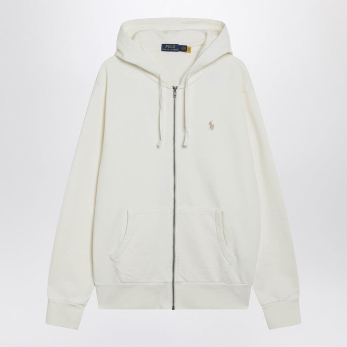 Polo Ralph Lauren Ivory Cotton Zip-Up Sweatshirt