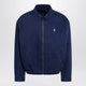 Polo Ralph Lauren Navy Blue Zipup Jacket In Cotton