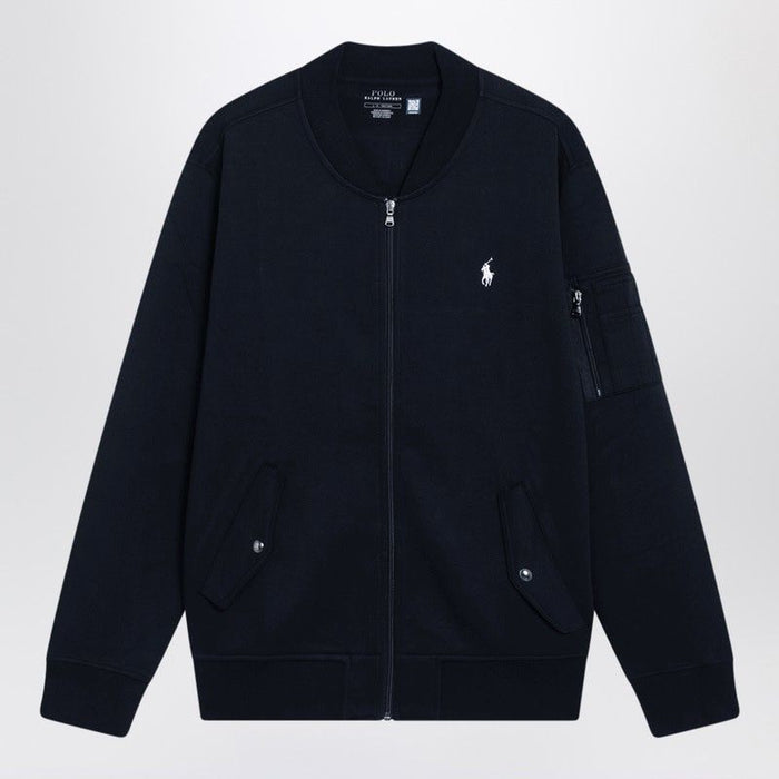 Polo Ralph Lauren Navy Blue Zipup Cottonblend Sweatshirt