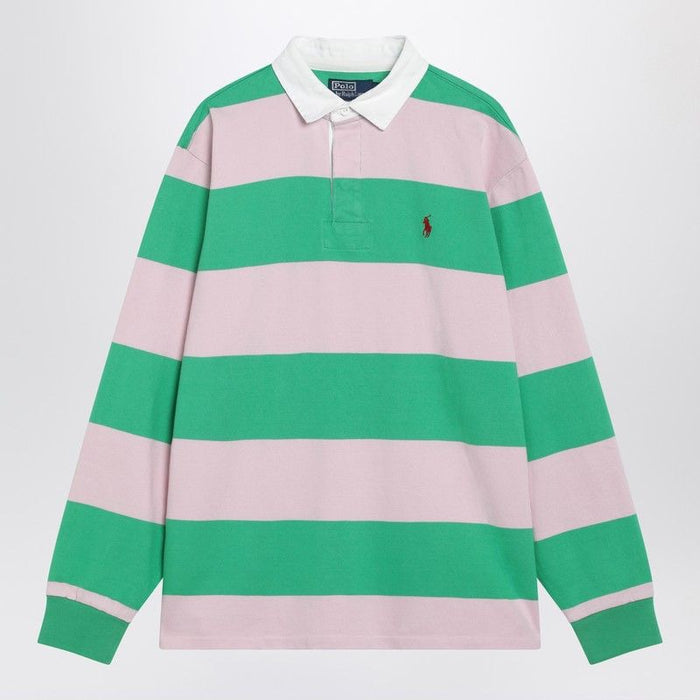 Polo Ralph Lauren Pink/Emerald Green Striped Polo