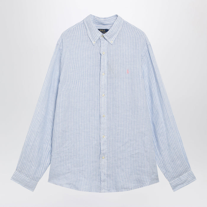 Polo Ralph Lauren Light Blue/White Striped Linen Shirt