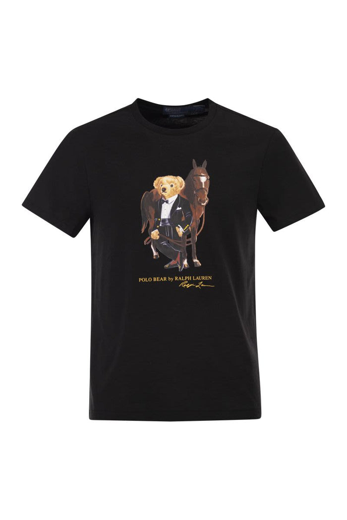 Polo Ralph Lauren T-Shirt With Polo Bear Print In Riding Attire