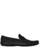 Ferragamo Black Leather Slip-On Shoes