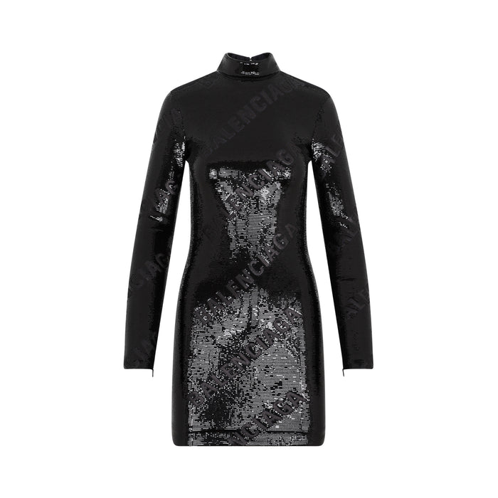 Balenciaga Black Sequins Mini Dress