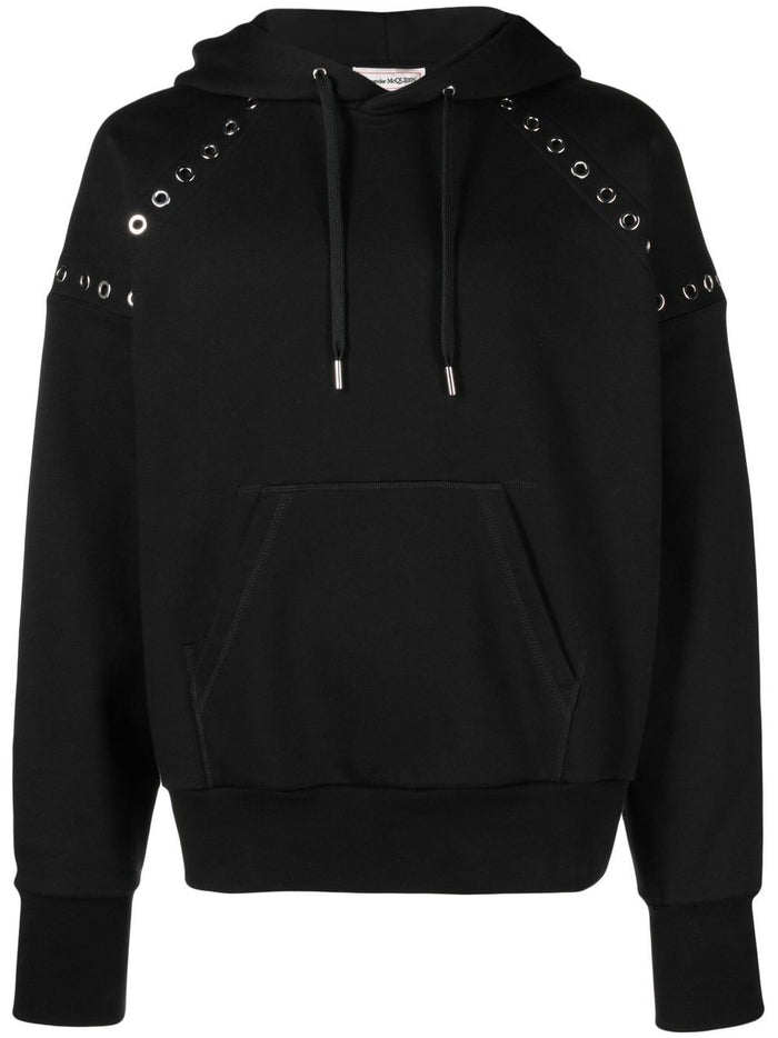 Alexander Mcqueen Eyelet Hoodie Heavy Org
