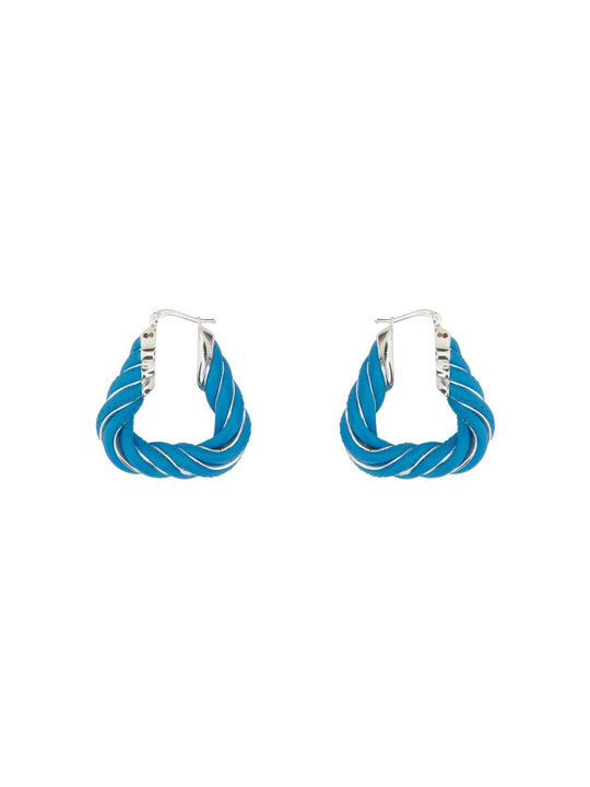Bottega Veneta Triangular Twist Hoop Earrings