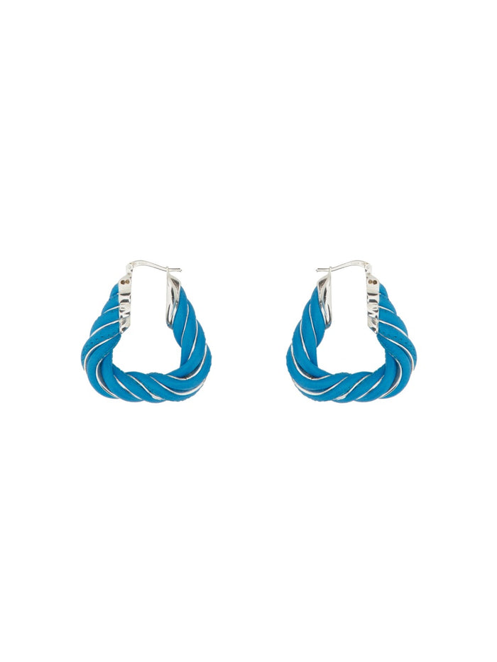 Bottega Veneta Triangular Twist Hoop Earrings