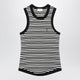 Saint Laurent Striped Cassandre Sleeveless Cotton-Blend Top In Black