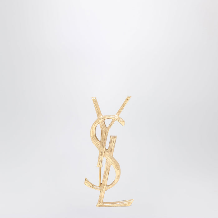 Saint Laurent Cassandre Brooch With Engraved Design