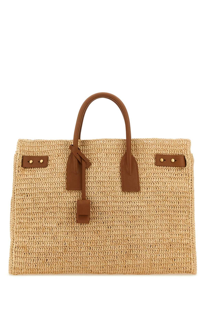 Saint Laurent Raffia Medium Sac De Jour Shopping Bag