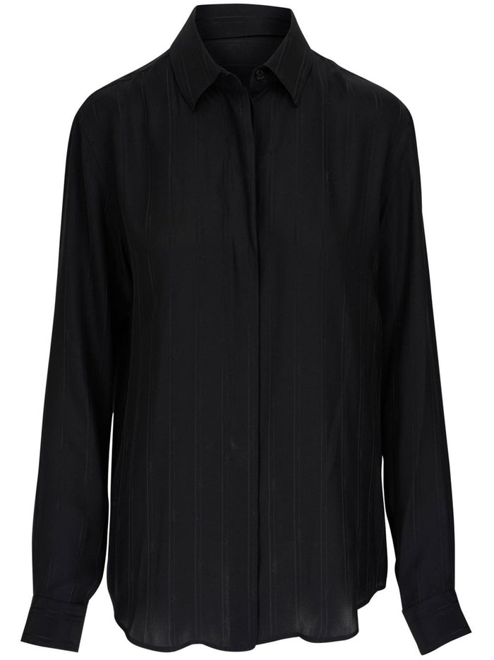 Saint Laurent Cassandre Black Calfskin Shirt