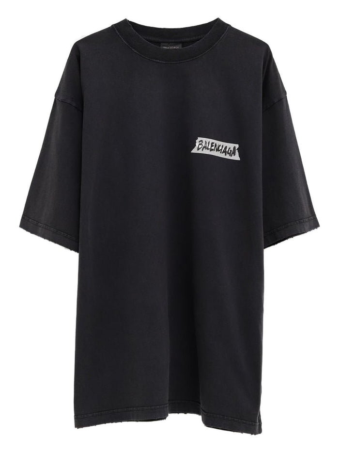 Balenciaga Black Cotton T-Shirts Medium Fit